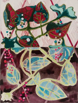 Angelina Gualdoni, Hearts, Oil and Acrylic on Canvas, 16" x 12", 2018