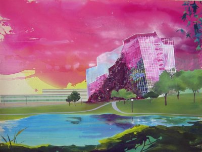 Angelina Gualdoni, Reflecting Skin (1), Oil and Acrylic on Canvas, 36" x 48", 2004
