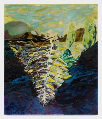 Angelina Gualdoni, The Heavenly Tree Grows Downwards, Oil and Acryic on Canvas, 40" x 34", 2024